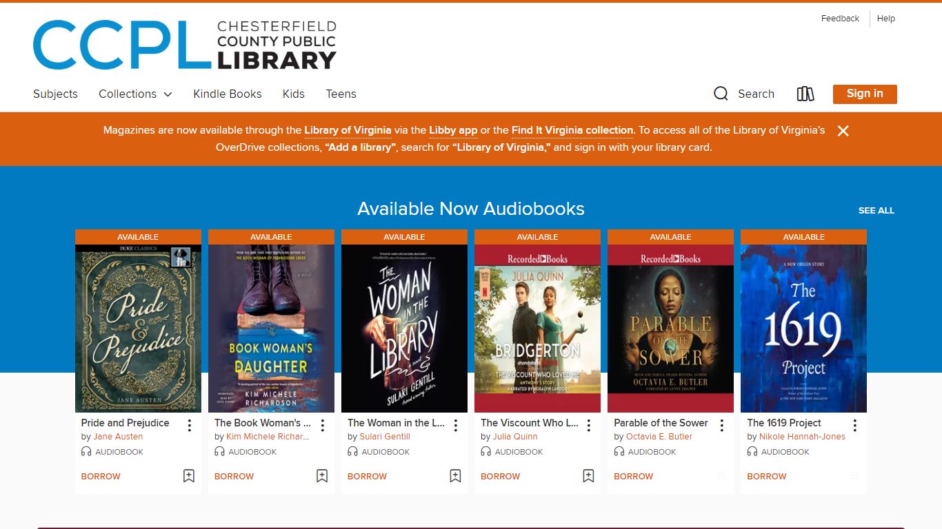 Chesterfield County Public Library - OverDrive