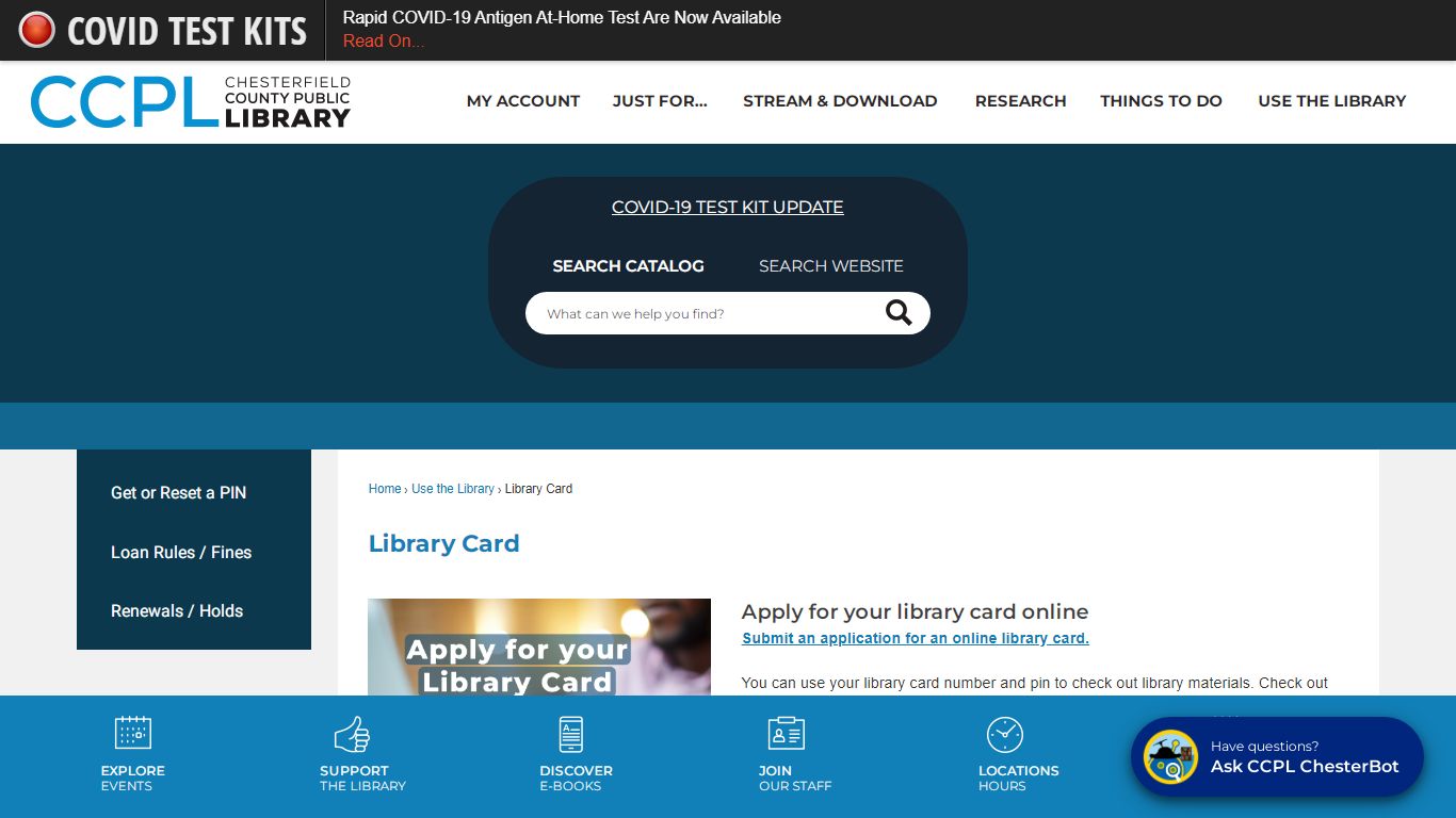 Library Card | Chesterfield County Library, VA